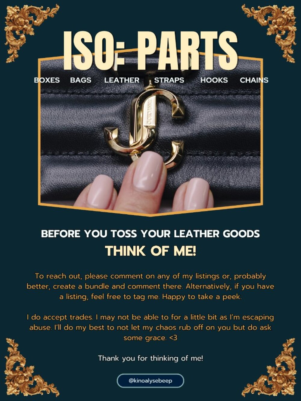 ISO: Leather Parts, Chains, Etc.